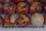 CAG9105 15.5 inches 14mm round red crazy lace agate beads