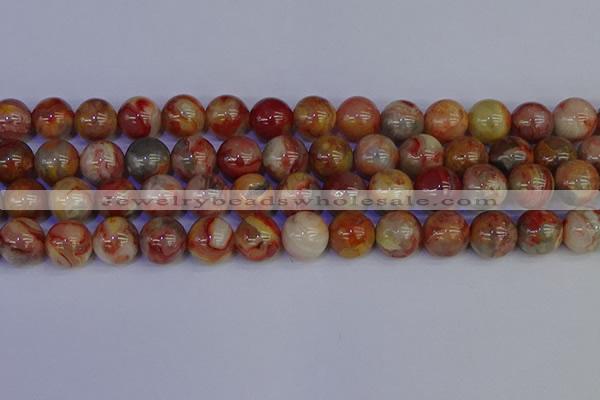 CAG9105 15.5 inches 14mm round red crazy lace agate beads