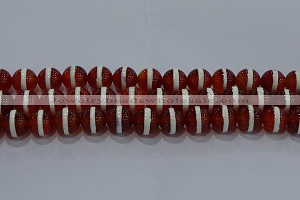 CAG9145 15.5 inches 16mm round tibetan agate beads wholesale