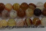 CAG9155 15.5 inches 6mm round line agate beads wholesale