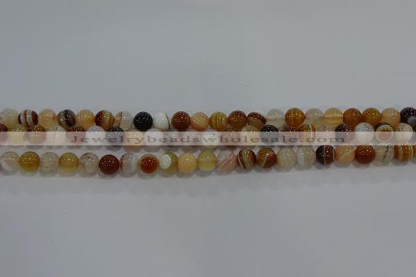 CAG9155 15.5 inches 6mm round line agate beads wholesale