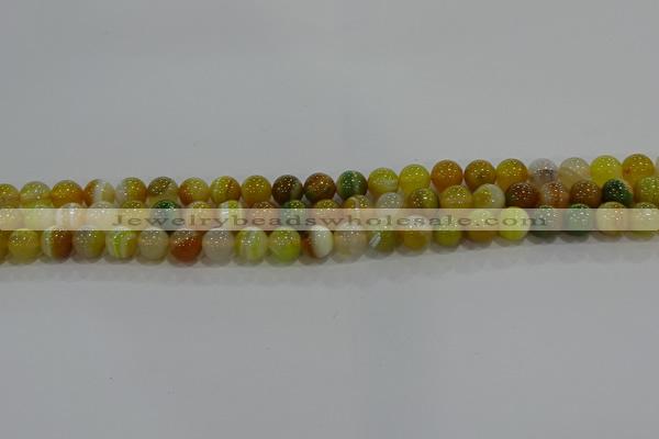 CAG9163 15.5 inches 6mm round line agate beads wholesale