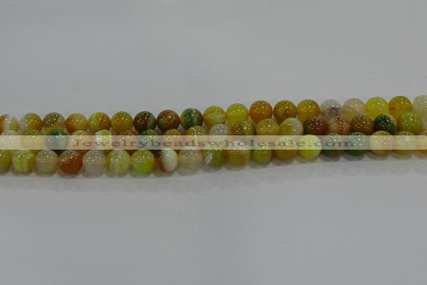 CAG9164 15.5 inches 8mm round line agate beads wholesale