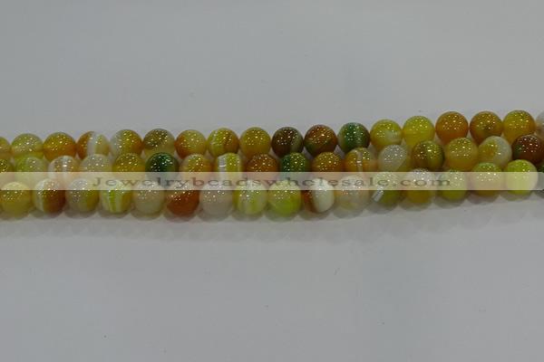 CAG9165 15.5 inches 10mm round line agate beads wholesale