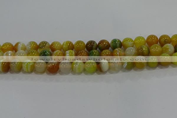 CAG9166 15.5 inches 12mm round line agate beads wholesale