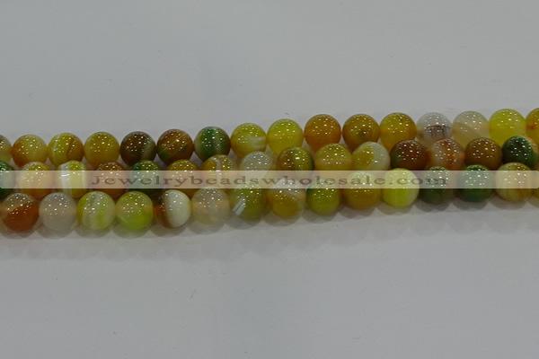 CAG9167 15.5 inches 14mm round line agate beads wholesale