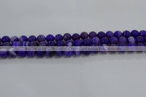 CAG9171 15.5 inches 8mm round line agate beads wholesale