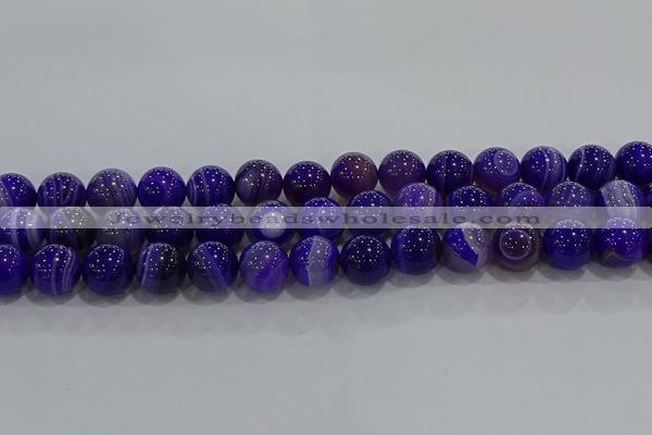 CAG9173 15.5 inches 12mm round line agate beads wholesale