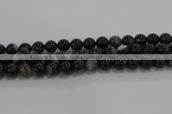 CAG9189 15.5 inches 14mm round line agate beads wholesale