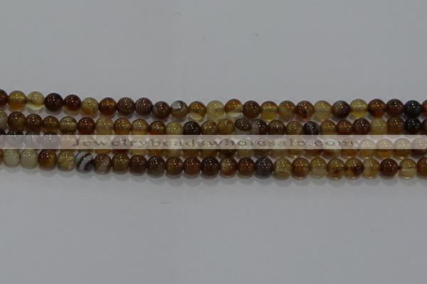 CAG9193 15.5 inches 6mm round line agate gemstone beads