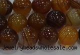 CAG9195 15.5 inches 10mm round line agate gemstone beads