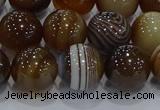 CAG9196 15.5 inches 12mm round line agate gemstone beads