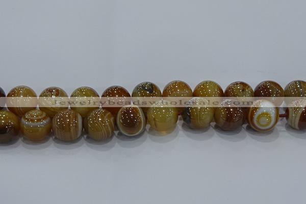 CAG9199 15.5 inches 18mm round line agate gemstone beads