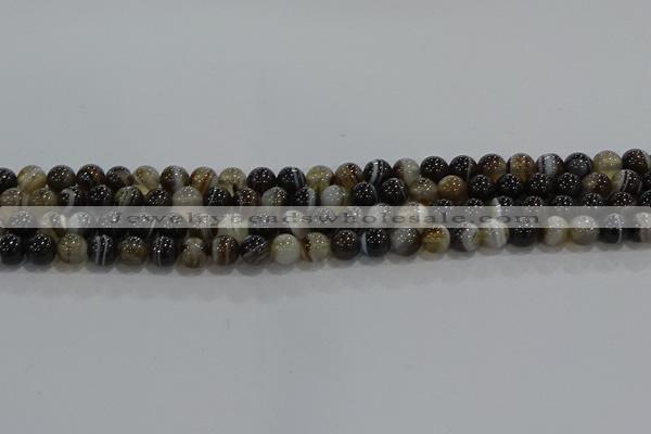 CAG9202 15.5 inches 6mm round line agate gemstone beads