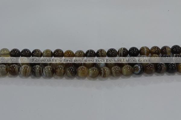 CAG9203 15.5 inches 8mm round line agate gemstone beads