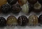 CAG9204 15.5 inches 10mm round line agate gemstone beads