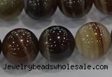 CAG9206 15.5 inches 14mm round line agate gemstone beads