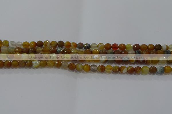 CAG9212 15.5 inches 6mm faceted round line agate gemstone beads