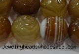 CAG9216 15.5 inches 14mm faceted round line agate gemstone beads