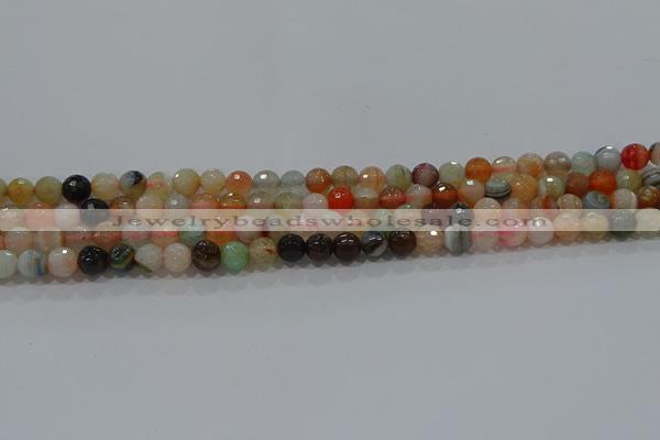 CAG9221 15.5 inches 6mm faceted round line agate beads wholesale