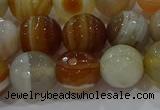 CAG9224 15.5 inches 12mm faceted round line agate beads wholesale