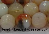 CAG9225 15.5 inches 14mm faceted round line agate beads wholesale