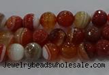 CAG9229 15.5 inches 4mm faceted round line agate beads wholesale