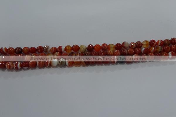 CAG9229 15.5 inches 4mm faceted round line agate beads wholesale