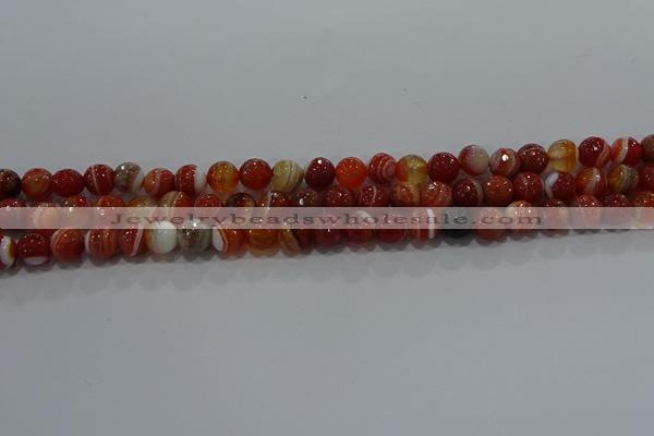 CAG9230 15.5 inches 6mm faceted round line agate beads wholesale