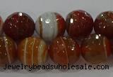 CAG9232 15.5 inches 10mm faceted round line agate beads wholesale