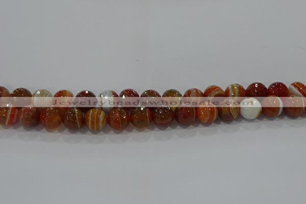 CAG9232 15.5 inches 10mm faceted round line agate beads wholesale