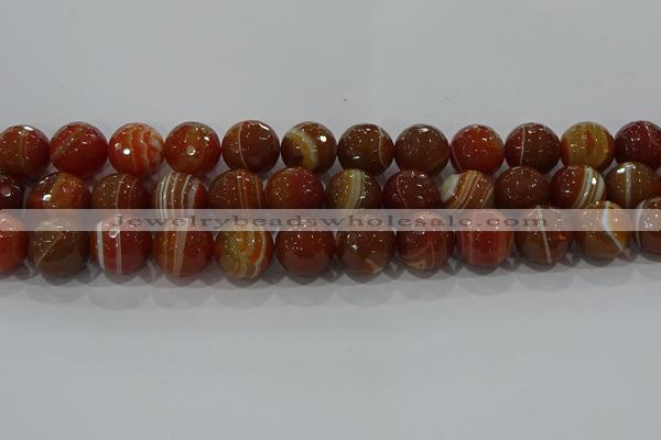 CAG9234 15.5 inches 14mm faceted round line agate beads wholesale