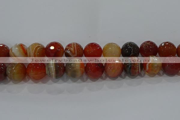 CAG9236 15.5 inches 18mm faceted round line agate beads wholesale