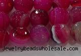 CAG9242 15.5 inches 10mm faceted round line agate beads wholesale