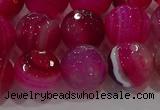 CAG9243 15.5 inches 12mm faceted round line agate beads wholesale