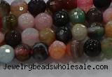 CAG9249 15.5 inches 6mm faceted round line agate beads wholesale