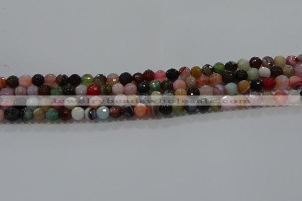 CAG9249 15.5 inches 6mm faceted round line agate beads wholesale