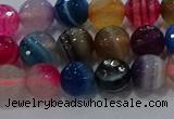 CAG9257 15.5 inches 8mm faceted round line agate beads wholesale