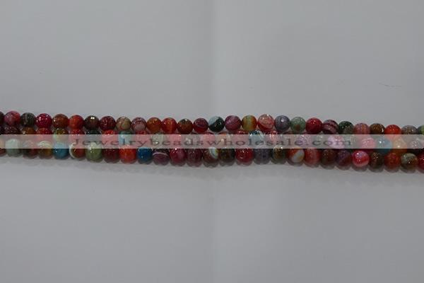 CAG9262 15.5 inches 4mm faceted round line agate beads wholesale