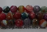 CAG9263 15.5 inches 6mm faceted round line agate beads wholesale