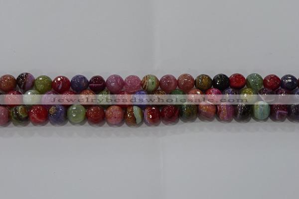 CAG9265 15.5 inches 10mm faceted round line agate beads wholesale