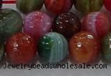 CAG9266 15.5 inches 12mm faceted round line agate beads wholesale