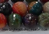 CAG9267 15.5 inches 14mm faceted round line agate beads wholesale