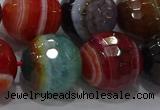 CAG9269 15.5 inches 18mm faceted round line agate beads wholesale