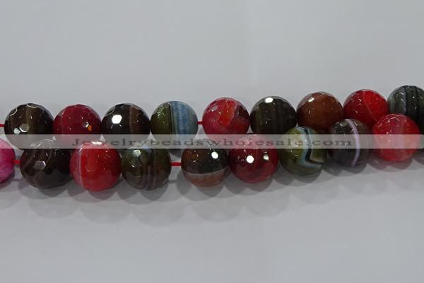 CAG9270 15.5 inches 20mm faceted round line agate beads wholesale