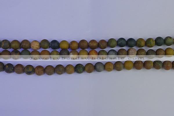 CAG9282 15.5 inches 8mm round matte ocean jasper beads wholesale