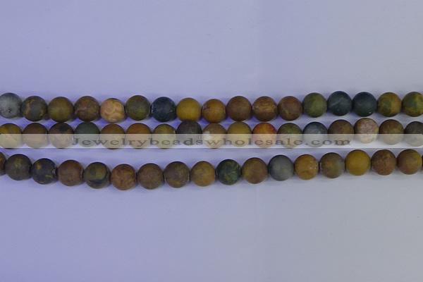 CAG9283 15.5 inches 10mm round matte ocean jasper beads wholesale