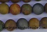 CAG9284 15.5 inches 12mm round matte ocean jasper beads wholesale