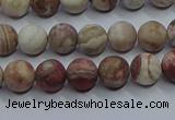 CAG9291 15.5 inches 6mm round matte Mexican crazy lace agate beads