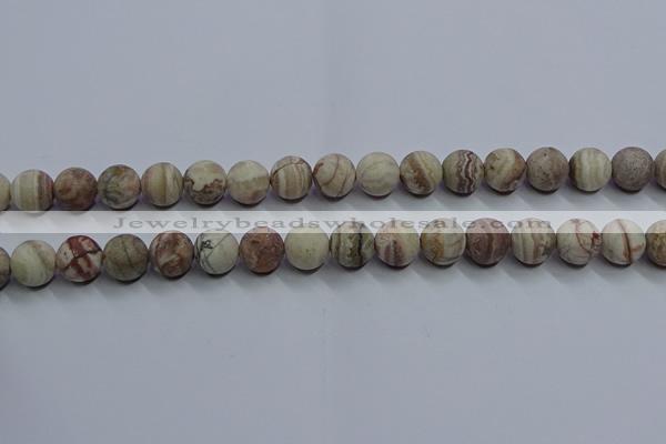 CAG9293 15.5 inches 10mm round matte Mexican crazy lace agate beads